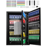 SucceBuy 48/100/200-Key Cabinet Key Lock Box W/ Adjustable Racks Security Key Storage Box Key Organizer for School Office Hotle