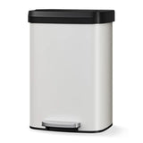13 Gallon 50 L Metal Trash Can with Lid Step-On Kitchen Garbage Bin