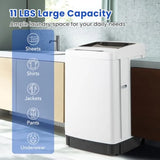 Portable washing machine for apartment and RV use, white plastic unit with full automatic operation,