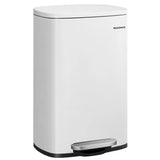 SONGMICS 13 Gallon (50 L) Trash Can, Stainless Steel Kitchen Garbage Can, Recycling or aste Bin, Soft Close, Step-On Pedal, Rem