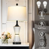 Modern Table Lamps for Living Room 26"with 2 Textured LED Night Light