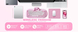 YUNZII C68 Wireless Gaming Keyboard, Hi-Fi Cute Cat Custom RGB Mechanical Keyboard, Silicone 65% Hot Swap Ergonomic Kitty Keeb