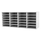 White PVC 100*30*42cm 24 Slot File Sorting Cabinet Adjustable Shelf Storage