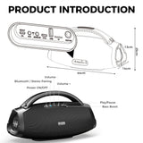 W-KING 330W Peak Wireless Boom Box Large Bluetooth Speaker 7.5", Outdoor