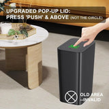 3 Pack 10 Liter Small Trash Can with Lid, 2.6 Gallon, Slim Trash Bin Waste Basket for Bathroom, Kitchen