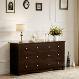 JUMMICO Dresser for Bedroom, 6 Wood Dresser Drawers For Bedroom