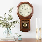 C3543 Ashford Wall Clock  25" Schoolhouse Design  Walnut Finish