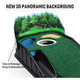 Golf Putting Green, Mat for Indoors, Putting Matt with Ball Return and 3 Holes