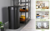 13 Gallon 50L Black Stainless Steel Automatic Sensor Trash Can Touch Free Lid