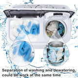 Portable Washing Machine for Apartments, Dorms, RV: 14.3 Lbs Twin Tub Washer and Dryer Combo, Gray, Compact Mini with Wash and