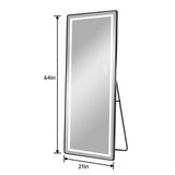 Full Length Mirror with LED Lighting Vertical Wall Decor Mirror for Bedroom
