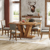 Tribesigns 47-Inch Dining Table for 4-6, White Kitchen Dinner Table with Heavy Duty Pedestal