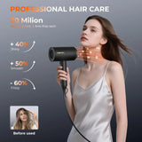 Portable Ionic Hair Dryer with Diffuser for All Hair Types - Low Noise