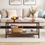JHK 31IN Wood Coffee Table For Living Room 2-Tier