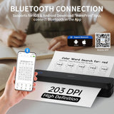 Portable Printer Wireless for Travel, Inkless Bluetooth Thermal Printers for Home,Office
