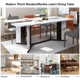 71In Large Rectangular White Dining Table for 4 5 6 8 10 People, Family Dinner Table