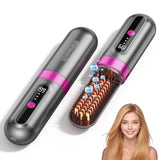 Go Brush Pro 2026 Upgraded Cordless Hair Straightener Brush, Anti-Frizz Negative Ions, MCH Fast Heating,