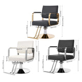 Adjustable Height Salon Chair, 360° Swivel Barber Seat, 200kg Load Capacity Beauty Chair