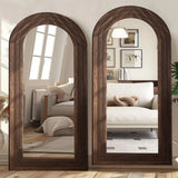[Hot Sale!]Arched Full Length Mirror with Solid Wood Frame, 71x32