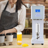 LED Display Beverage Seal Machine 370w Milk Tea Drink Bottle Sealer White Cans