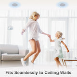Herdio Passive Ceiling Speakers 6.5‘’ 320W 2-Way Round Flush Mount Speakers Perfect For Home Theate