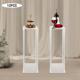 10Pcs Acrylic Vase Wedding Flower Stands Set, 23.6"H Clear Column Rack Geometric Display Stand