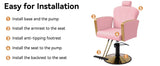 Height Adjustable Salon Chair for Hair Sylist, Reclining Salon Hair Chairs, Hydraulic Barber Chair, 360 Degree Swivel Shampoo Chairset