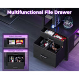 Computer Desk with Drawers 55" Office Desk with Keyboard Tray and Power Outlet Reversible Study Work Desk with Printer Space an