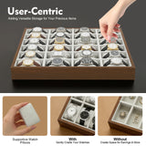 24 Slot Watch Box Organizer with Removable Pillows for Men Women, Home