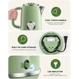 Electric Kettle 1.8L with Temperature Gauge, 1500W ast Boiling Electric Tea Kettle