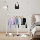 Clothing Display Rack with Wheels 6 Arms, Adjustable Height Clothes Rack 331lbs, 6 Casters