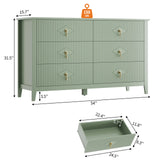 Dresser for Bedroom w/ 6 Drawers, 54" Extra Wide Modern Chest of Drawers