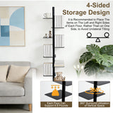 Metal Spine Bookshelf 9-Tier Metal Vertical Bookshelf DIY Spine Book Tower, 67" H Vertical Spine Book Tower