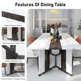 71In Large Rectangular White Dining Table for 4 5 6 8 10 People, Family Dinner Table
