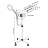 750W Professional 3-in-1 Dual-Head Facial Steamer w/LED Light & Magnifying Glass,