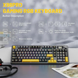 ATTACK SHARK X98PRO Wireless Mechanical Keyboard, Gasket Hot Swappable, PBT Keycaps, LED matrix screen,4000mAh