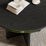 39 Small Round Conference Table with X-Base for Tight Spaces, Sleek Black