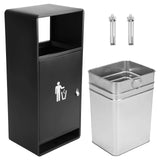 Commercial Outdoor Trash Can Public Street Regular Waste Storage Bucket 11 Gallon with Ashtray for Office