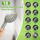 Hibbent 5-spray 13'' Shower Head, Dual Showerhead Combo with 10-mode Handheld Spray,
