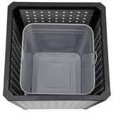 15 Gallon Commercial Outdoor Trash Can, Side Opening Outdoor Metal Waste Receptacle Industrial Waste Container