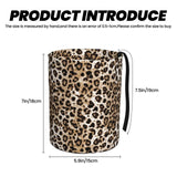 Leopard Print Collapsible Car Trash Bin With Strap – Leakproof Multipurpose Automotive Waste Container