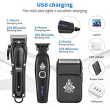 Cordless Hair Clippers for Men Beard Trimmer Electric Razor Rechargeable Electric Barber Hair