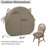 Dining Chair Cushions Set of 4 High-Resilience Foam Windsor Seat Pads Kitchen Chair