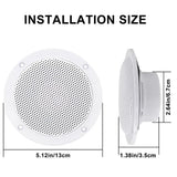 Herdio 4 Inch 160W Home In-Wall Ceiling Waterproof Speaker Surround Sound Speaker for Kitchen Bathroom