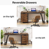 Tribesigns Computer Desk with 3 Drawers, 59-Inch PC Desk