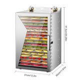 Fruit and Meat Dehydrator with 18 Stainless Steel Trays Stainless Steel Dehydrator Machine