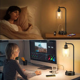 Set of 2 Fully Dimmable Nightstand Lamps with Color Temperature and Bulbs
