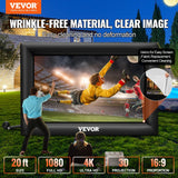 20FT Inflatable Projector Screen For Outside With 350W Air Blower