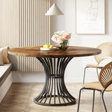 Tribesigns Round Dining Table for 4-6 People, 47-Inch Farmhouse Dinning Room Table
