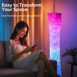 52" Simple Design Soft Light Floor Lamp, Morden Slim RGB 16 Color Remote